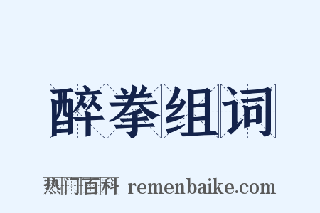 醉拳组词是什么意思的图片